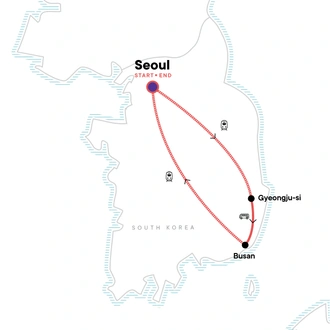 tourhub | G Adventures | Solo-ish South Korea | Tour Map