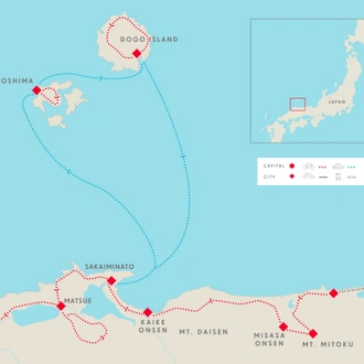 tourhub | SpiceRoads Cycling | Coastal Japan: San-in Explorer | Tour Map