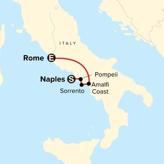 tourhub | G Adventures | Journeys:  Southern Italy, Naples to Rome | Tour Map