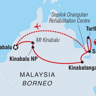 tourhub | Intrepid Travel | Borneo Family Holiday | Tour Map
