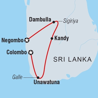 tourhub | Intrepid Travel | Simply Sri Lanka | Tour Map