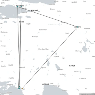 tourhub | Encounters Travel | Fethiye And Gocek Gulet Tour | Tour Map