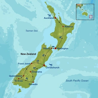 tourhub | Indus Travels | Best of New Zealand | Tour Map