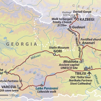 tourhub | Wild Frontiers | Georgia: Land of Myths and Mountains | Tour Map