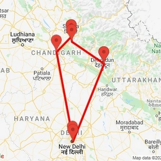 tourhub | Agora Voyages | Colonial Hill Station in North India | Tour Map