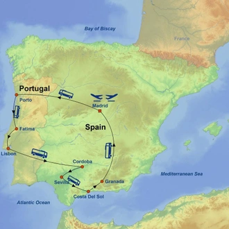 tourhub | Indus Travels | Treasures of Spain and Portugal | Tour Map