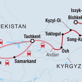 tourhub | Intrepid Travel | Central Asia Explorer | Tour Map