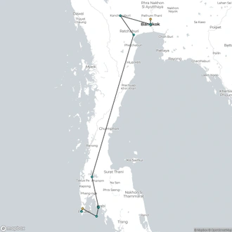 tourhub | Backpacking Tours | Backpacking Thailand 19 Days - Classic | Tour Map