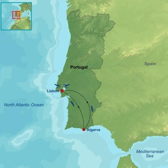 tourhub | Indus Travels | Iconic Algarve and Lisbon | Tour Map
