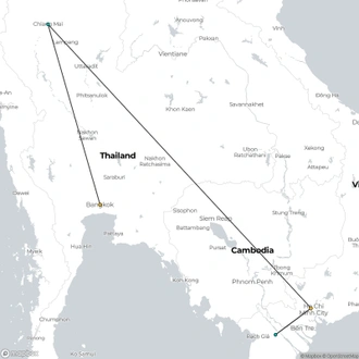 tourhub | Prestigo Asia | Heart of Vietnam and Thailand 10 Days | Tour Map