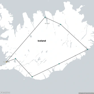 tourhub | Troll Expeditions | 6 Day Around Iceland Summer Minibus Tour | Tour Map