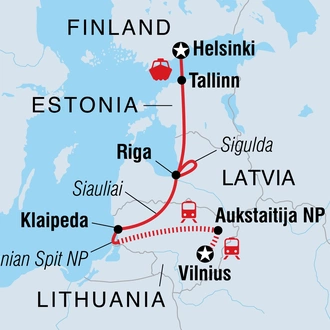 tourhub | Intrepid Travel | Baltic Experience | Tour Map