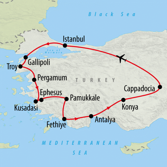 tourhub | On The Go Tours | Turkey Explorer - 11 days | Tour Map