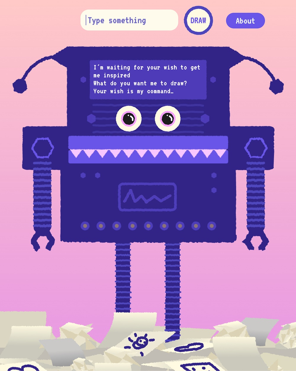 AI the Art –bot. Illustration: Elin Molander.