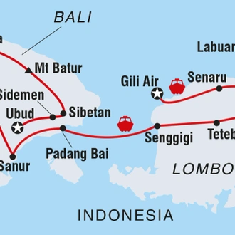 tourhub | Intrepid Travel | Bali & Lombok Adventure | Tour Map