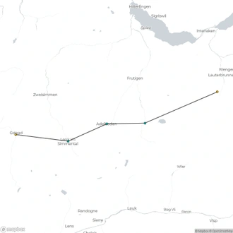 tourhub | Exodus Adventure Travels | Walking the Bernese Highlights West | Tour Map