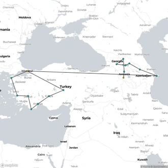 tourhub | Intrepid Travel | Premium Turkey & the Caucasus | Tour Map