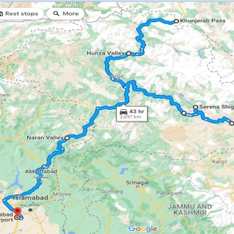 tourhub | Gypsy Traces & Tours Pvt Ltd | Premium  Private Tour to Hunza & Skardu | Tour Map