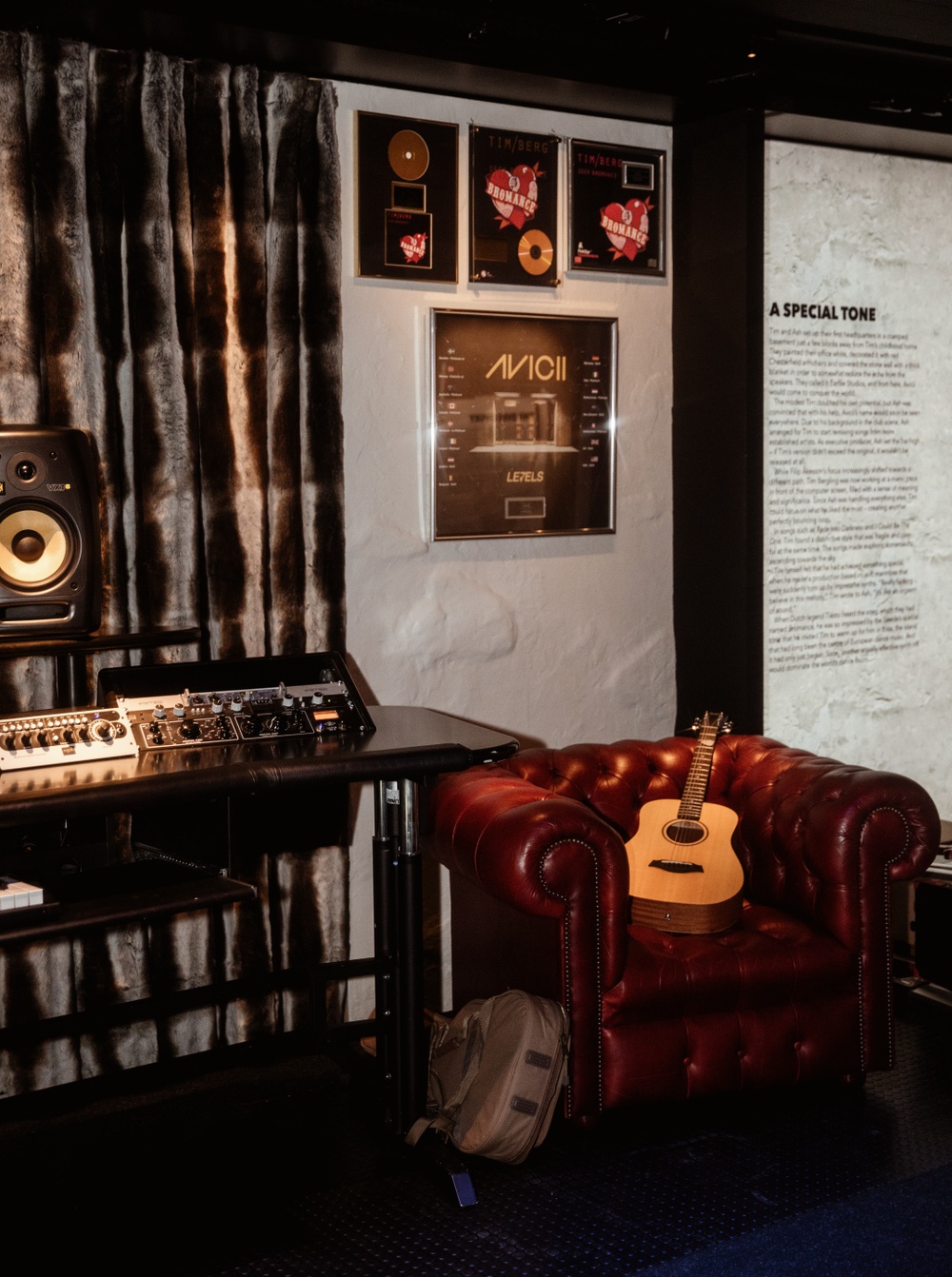 Avicii's first "real" studio located in an Östermalm basement at Avicii Experience. Photo cred: Johanna Pettersson