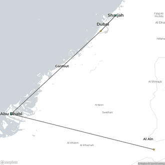 tourhub | Today Voyages | Once Upon A Time... There Were Two Emirates | Tour Map