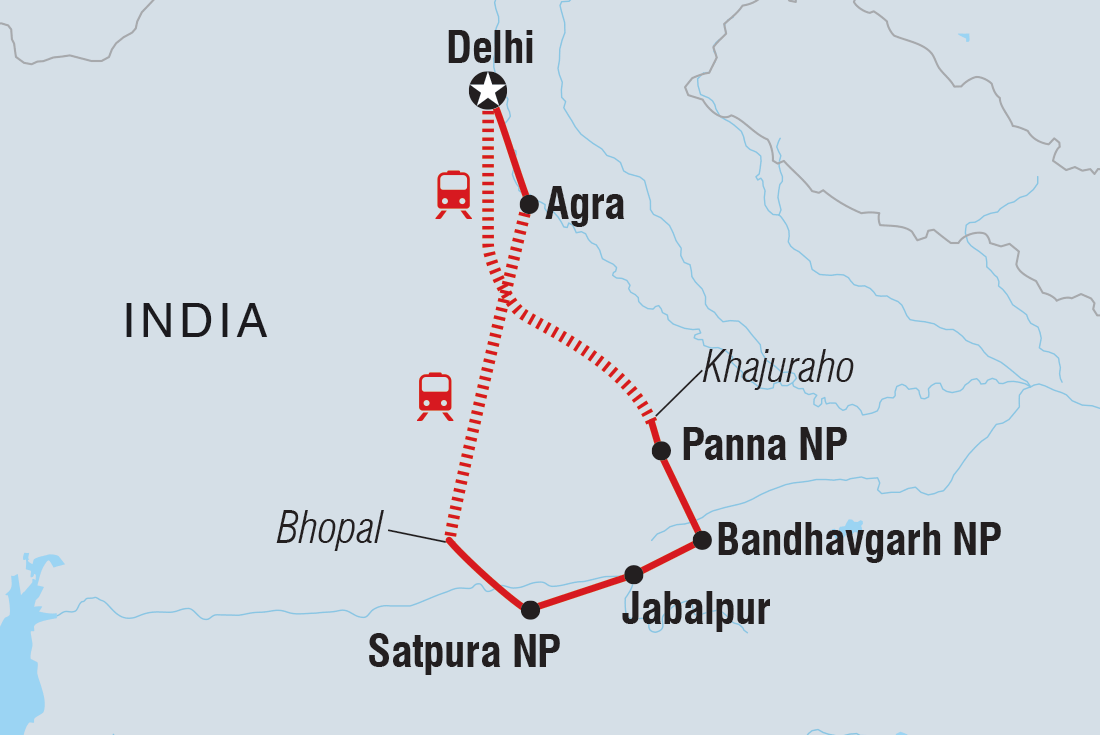 tourhub | Intrepid Travel | India Safari | Tour Map