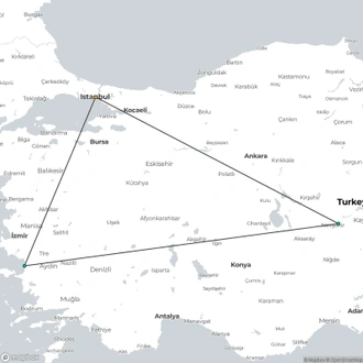 tourhub | Destination Services Turkey | Istanbul, Ephesus, Pamukkale & Cappadocia Tour | Tour Map