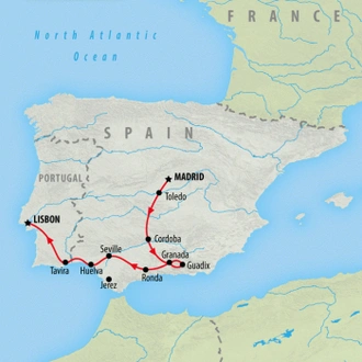 tourhub | On The Go Tours | Andalucia Discovery - 6 days | Tour Map