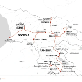tourhub | Explore! | The Best of Georgia and Armenia | Tour Map