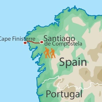 tourhub | UTracks | Camino - Santiago to the Atlantic | Tour Map