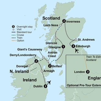 tourhub | Collette | Exploring Scotland & Ireland  | Tour Map