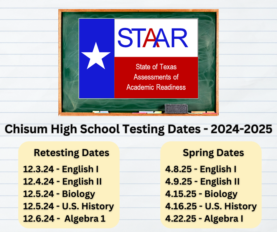 Chisum High School STAAR Testing Dates