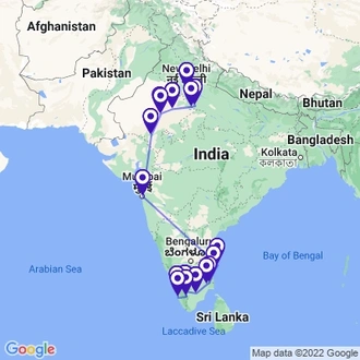 tourhub | UncleSam Holidays | Jewels of India Tour | Tour Map