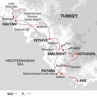 tourhub | Explore! | Cycle Turkey | Tour Map