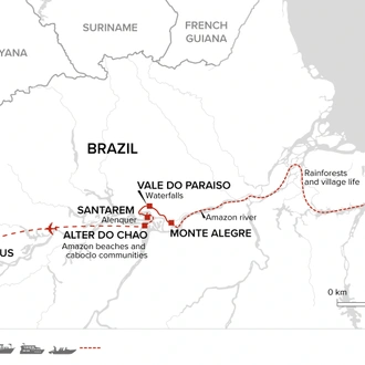 tourhub | Explore! | Brazilian Amazon by Boat | Tour Map