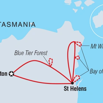 tourhub | Intrepid Travel | Walk Tasmania's Bay of Fires | Tour Map