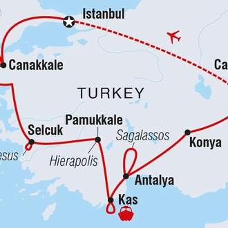 tourhub | Intrepid Travel | Premium Turkey in Depth | Tour Map