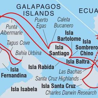 tourhub | Intrepid Travel | Ultimate Galapagos: Central Islands (Grand Daphne) | Tour Map