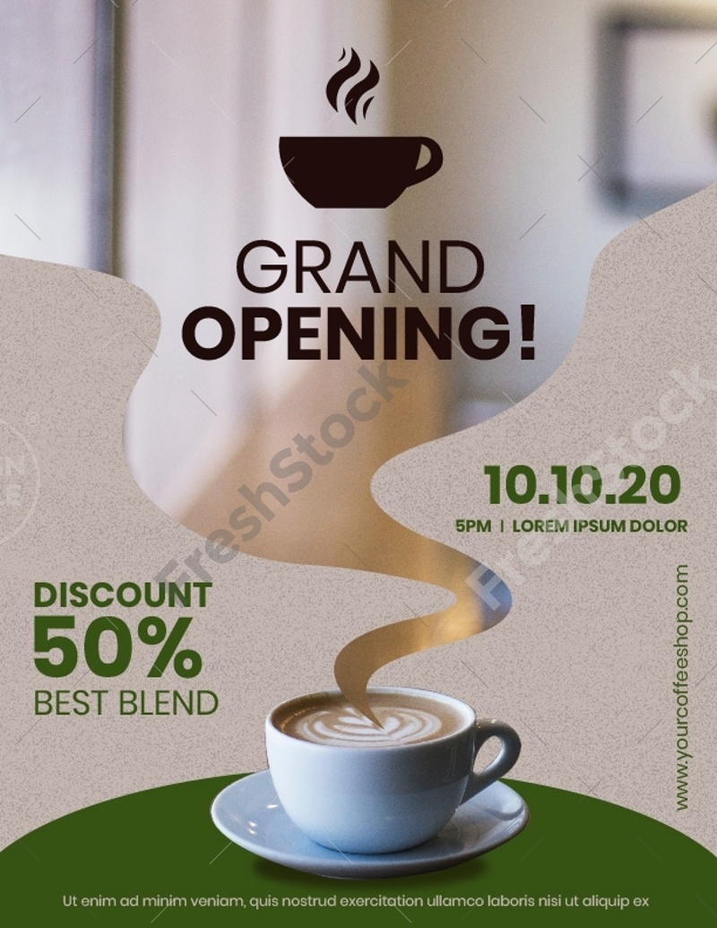 Cafe Grand Opening Flyer – FreshStock