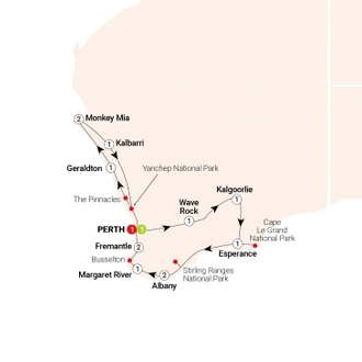 tourhub | AAT Kings | Western Wonderland | Tour Map