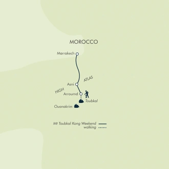 tourhub | Exodus Adventure Travels | Mt Toubkal Long Weekend | Tour Map