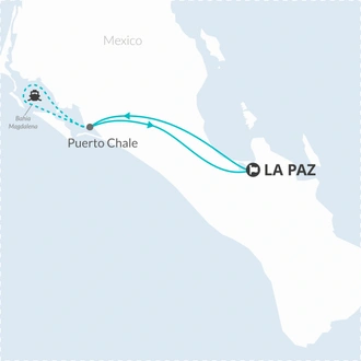 tourhub | Bamba Travel | Baja's Whale Watching Spectacle & La Paz Gems 4D/3N | Tour Map
