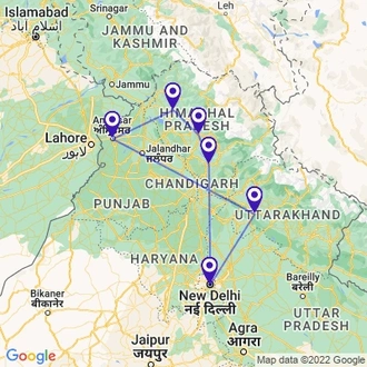 tourhub | Holidays At | Shimla Dharamshala Tour | Tour Map