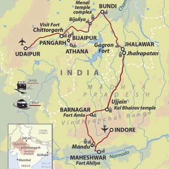 tourhub | Wild Frontiers | India In Slow Motion (Chandrabhaga Cattle Fair) | Tour Map