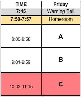 Early Release Friday