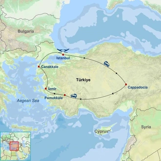 tourhub | Indus Travels | Classical Türkiye | Tour Map