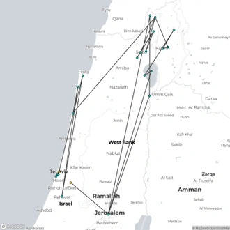 tourhub | Consolidated Tour Operators | Past to the Future - The Story of the Israeli State | Tour Map