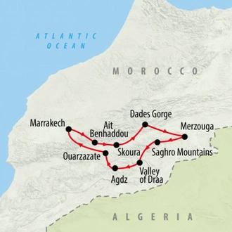 tourhub | On The Go Tours | Christmas in Morocco - 8 days | Tour Map