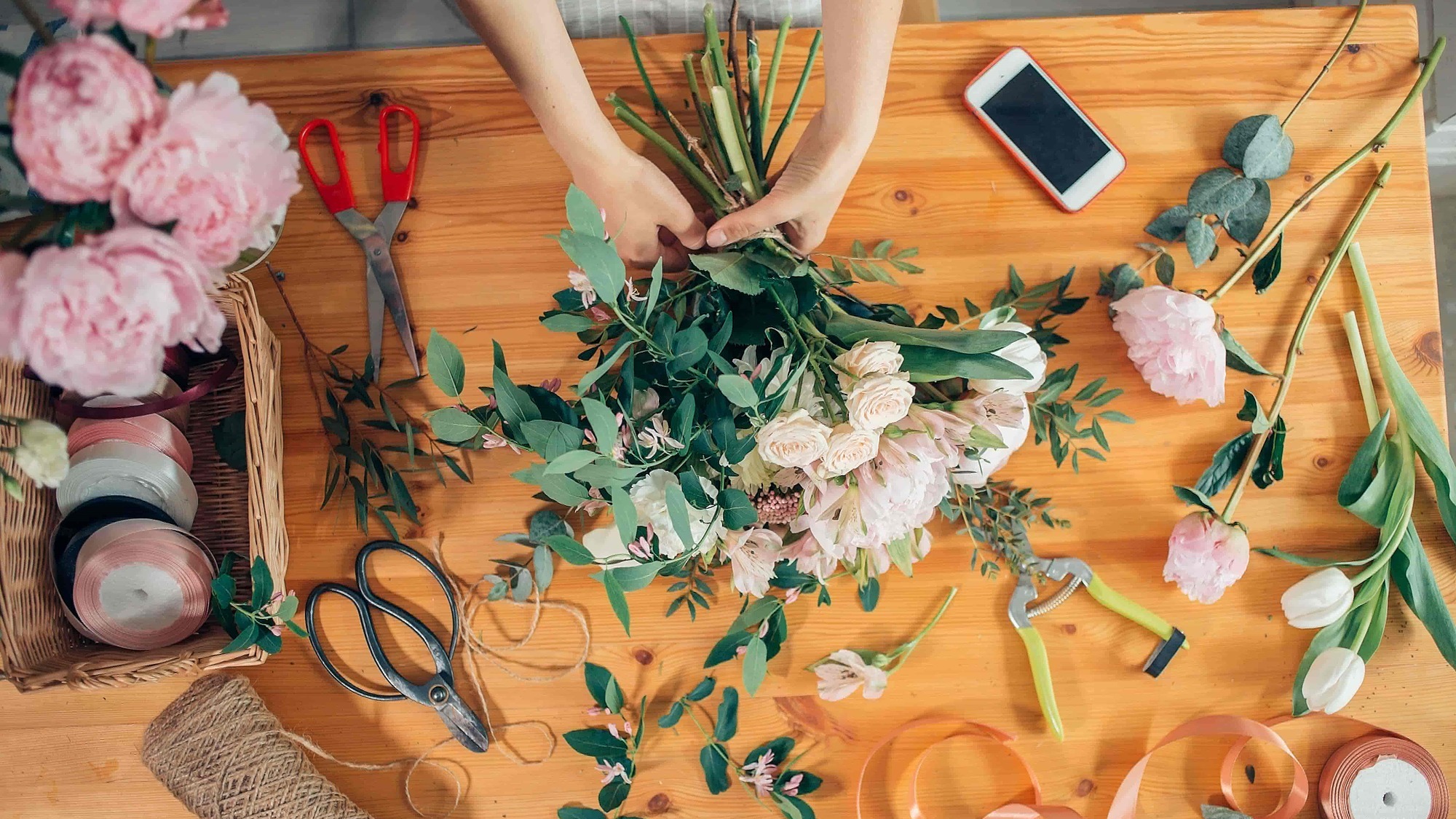 Représentation de la formation : Remise à niveau sur les techniques florales et la mise en avant de l'offre commerciale