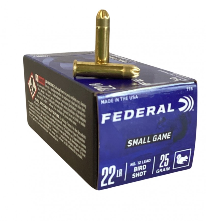 22LR Ammunition - Federal Small Game #12 Lead Bird Shot Rimfire - 50 ...