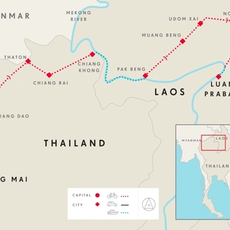 tourhub | SpiceRoads Cycling | Cycling Chiang Mai to Luang Prabang | Tour Map